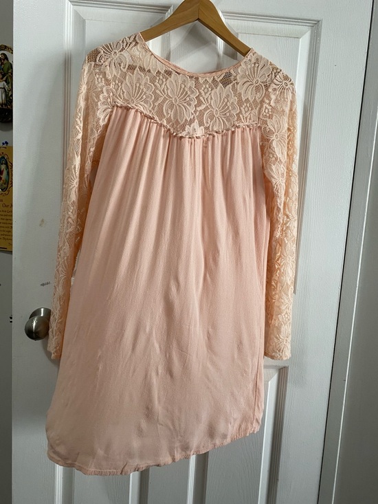 🎀 VINTAGE Forever 21 Pink Lace Coquette Tunic Dress - M EUC - Picture 2 of 10